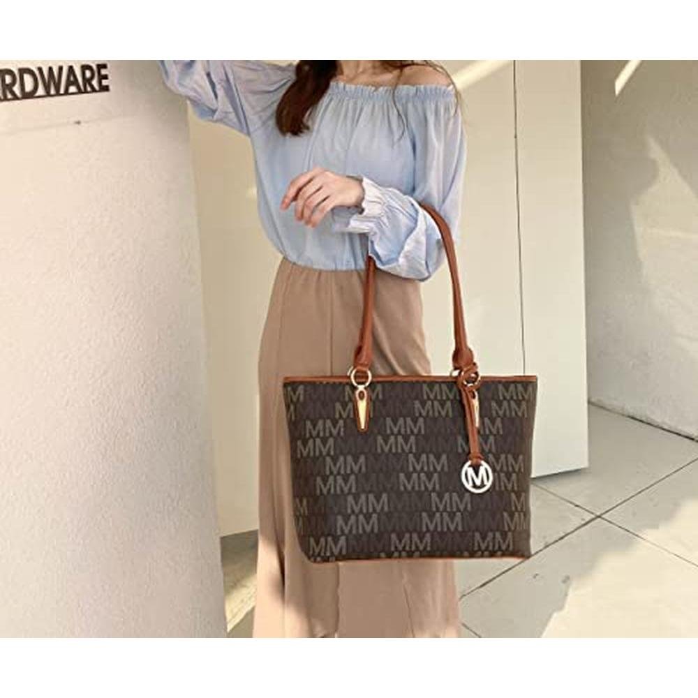 MKF Collection: Mia K Alexy Beige Tote Bag – Side View