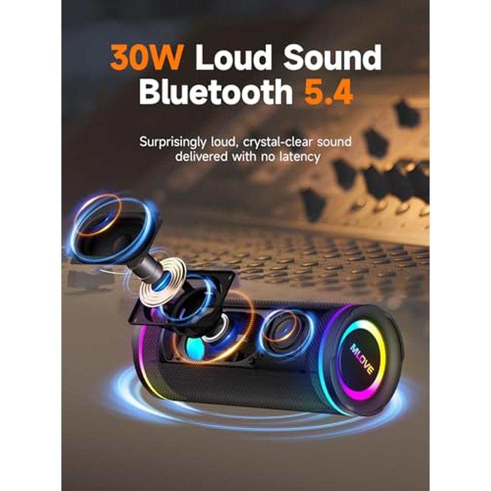 Bluetooth MLOVE Speaker: MLOVE E80 Portable Wireless – Side View