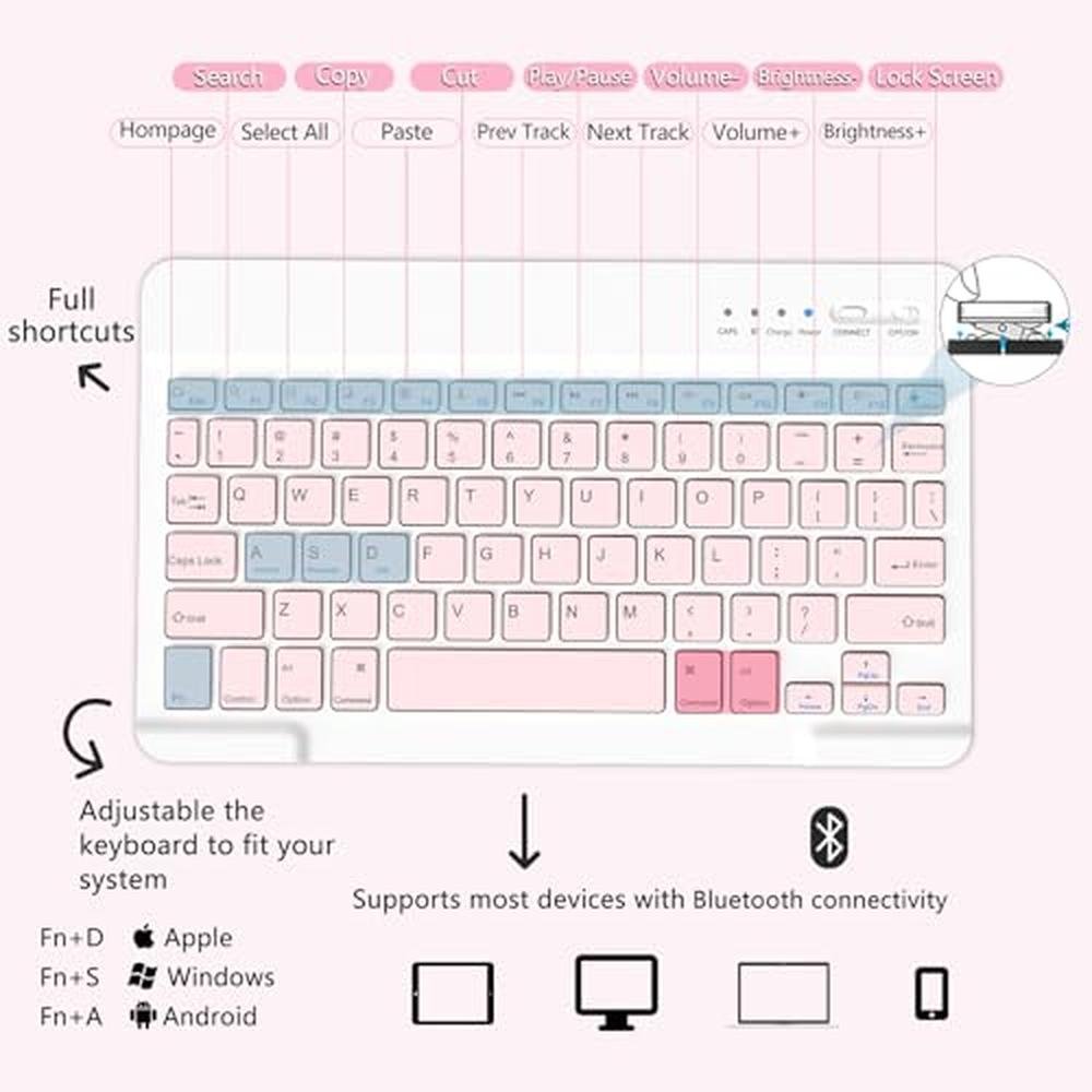 Galaxy Tab A9 Plus Case: MMK Wireless Detachable Keyboard – Close-up Detail