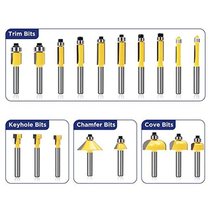 MNA 100 Piece Router Bits Set – Side View