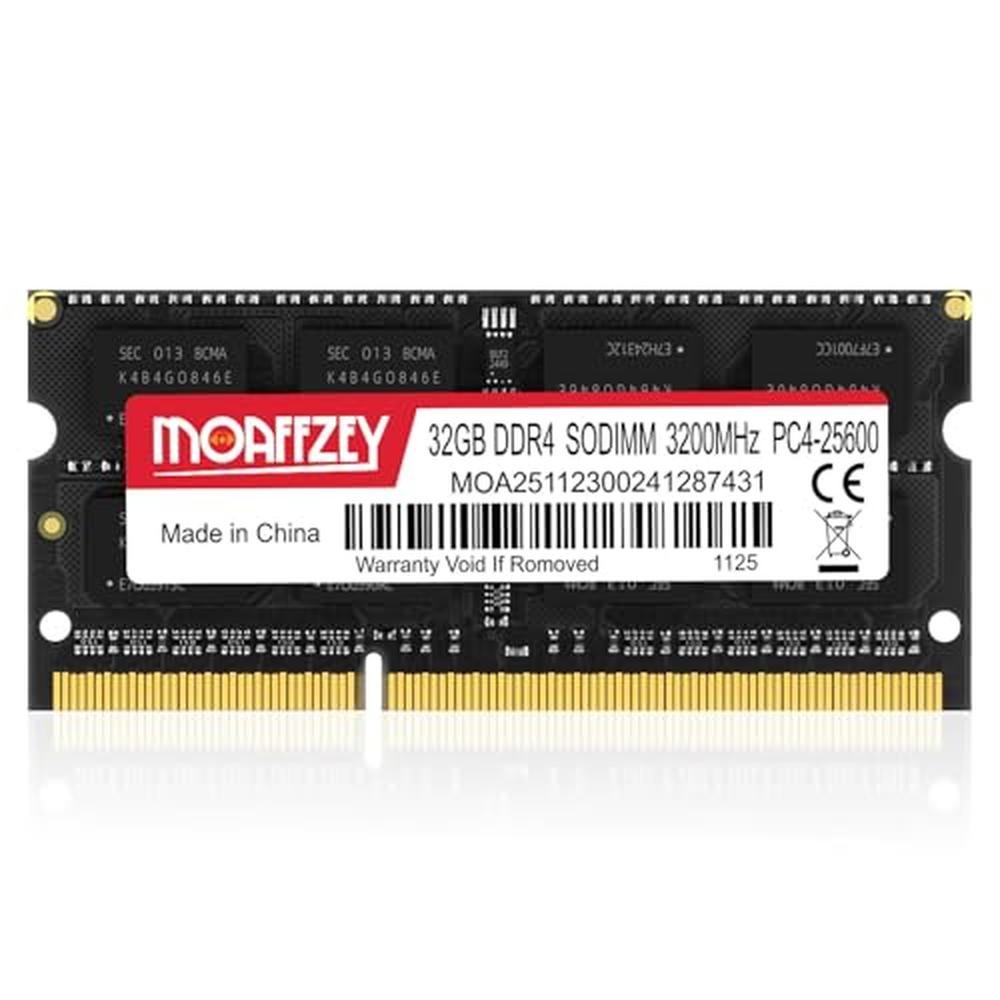 Moaffzey 32GB DDR4 RAM 3200MHz PC4-25600 CL22 Laptop Memory – Front View