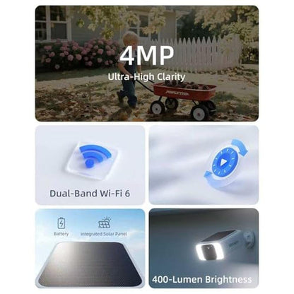 Solar Camera: Mocepo Solar Camera Outdoor Wireless 5G 4MP – Side View