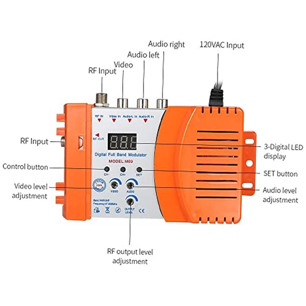 Modulator Converter: Weytoll Compact RF Modulator Audio – Side View