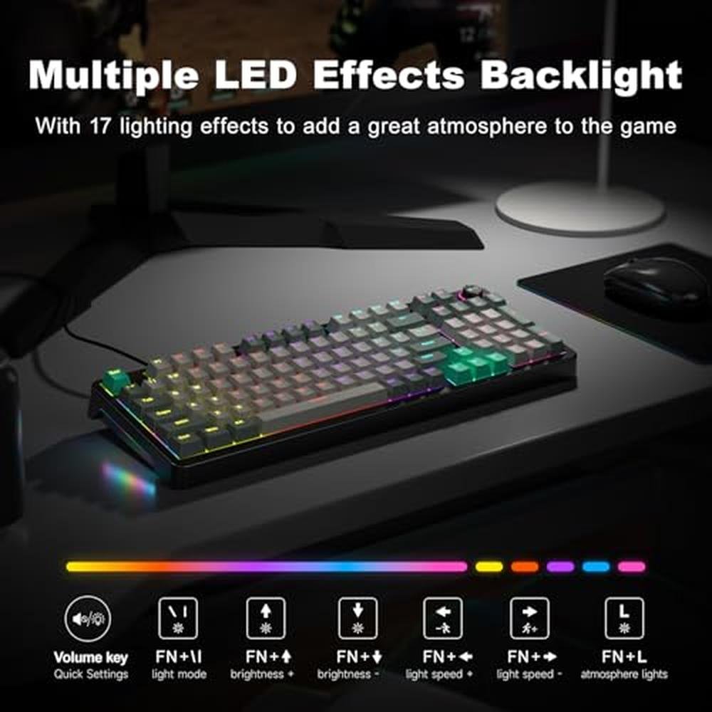 Keyboard Mofii: MOFII AK96 Mechanical Gaming Keyboard Full – Side View