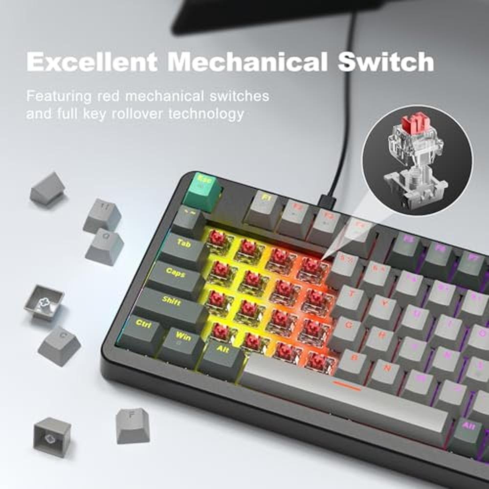 Keyboard Mofii: MOFII AK96 Mechanical Gaming Keyboard Full – Close-up Detail