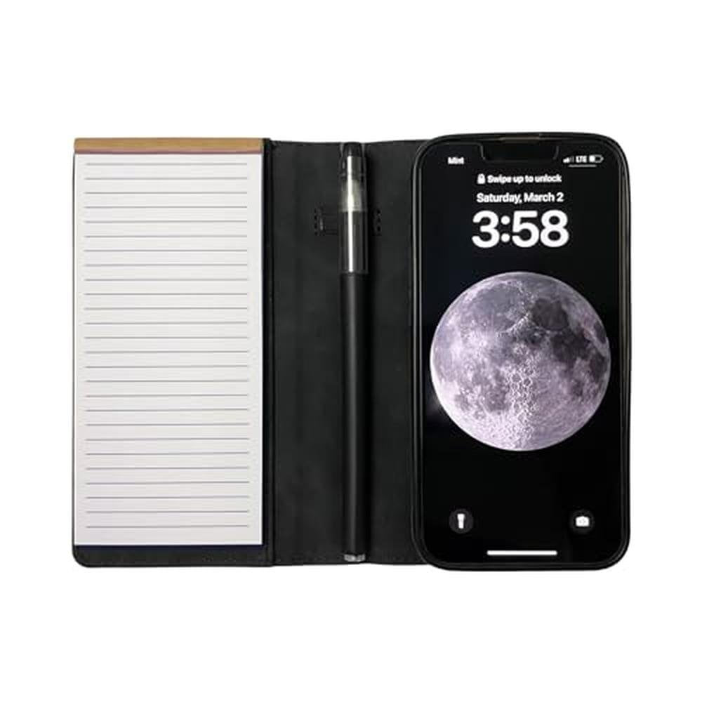 Phone Case: MOJO Notepad iPhone 13 14 15 17 Folding Wallet – Front View