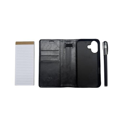 Phone Case: MOJO Notepad iPhone 13 14 15 17 Folding Wallet – Close-up Detail