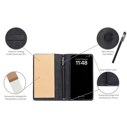 Phone Case: MOJO Notepad iPhone 13 14 15 17 Folding Wallet – In Use