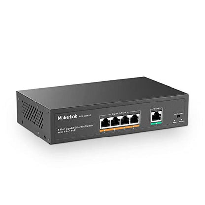 POE Mokerlink: 5-Port Gigabit POE Switch with 4 POE Ports – Front View