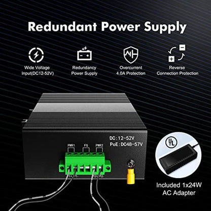 Network Switch: MokerLink 5 Port Industrial DIN-Rail – In Use