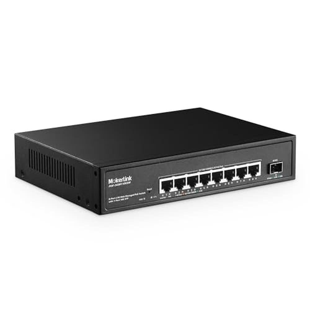 Port PoE Switch: MokerLink 8 Port 2.5 Gigabit PoE Web – Front View
