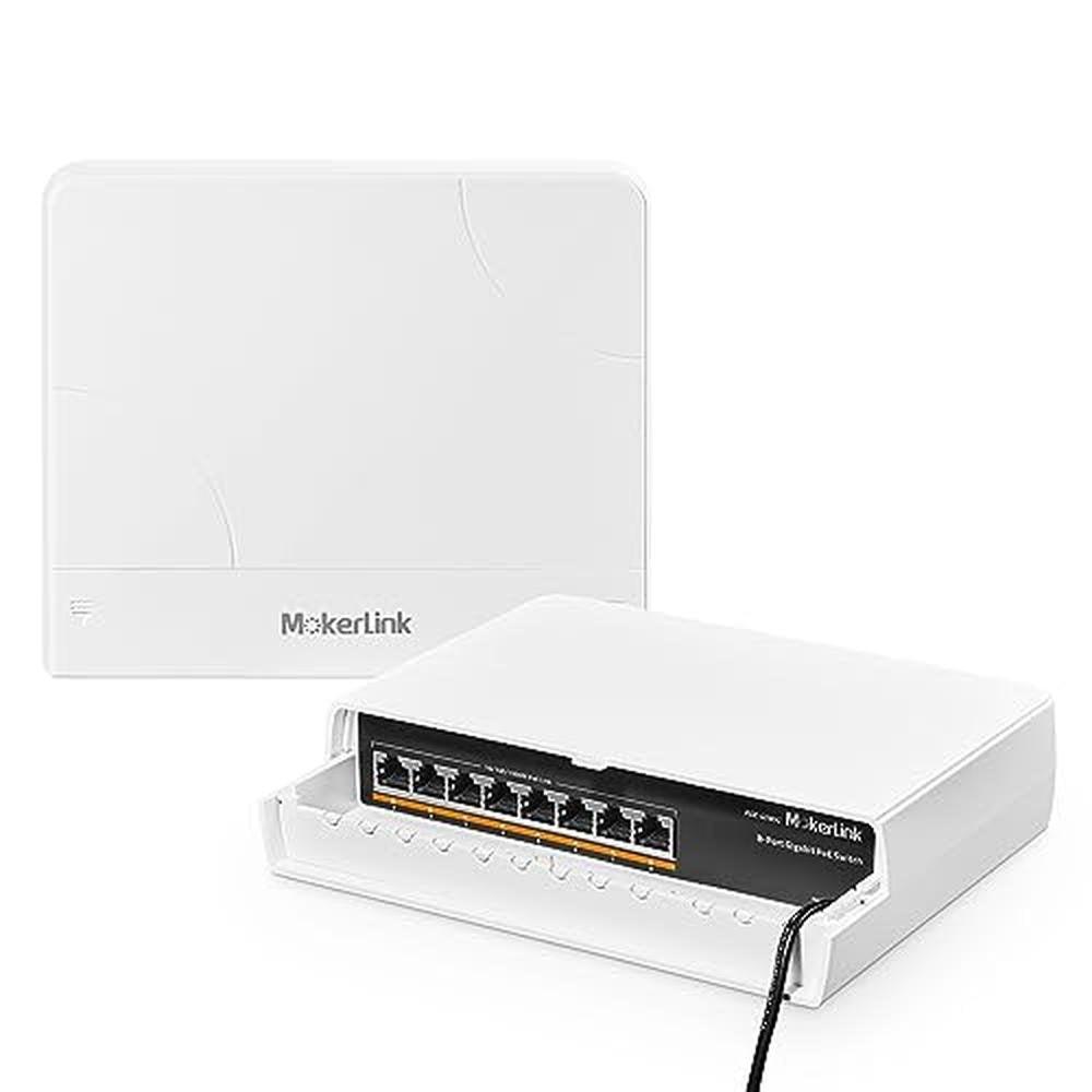 PoE MokerLink: MokerLink 8 Port Outdoor Gigabit PoE Switch – Front View