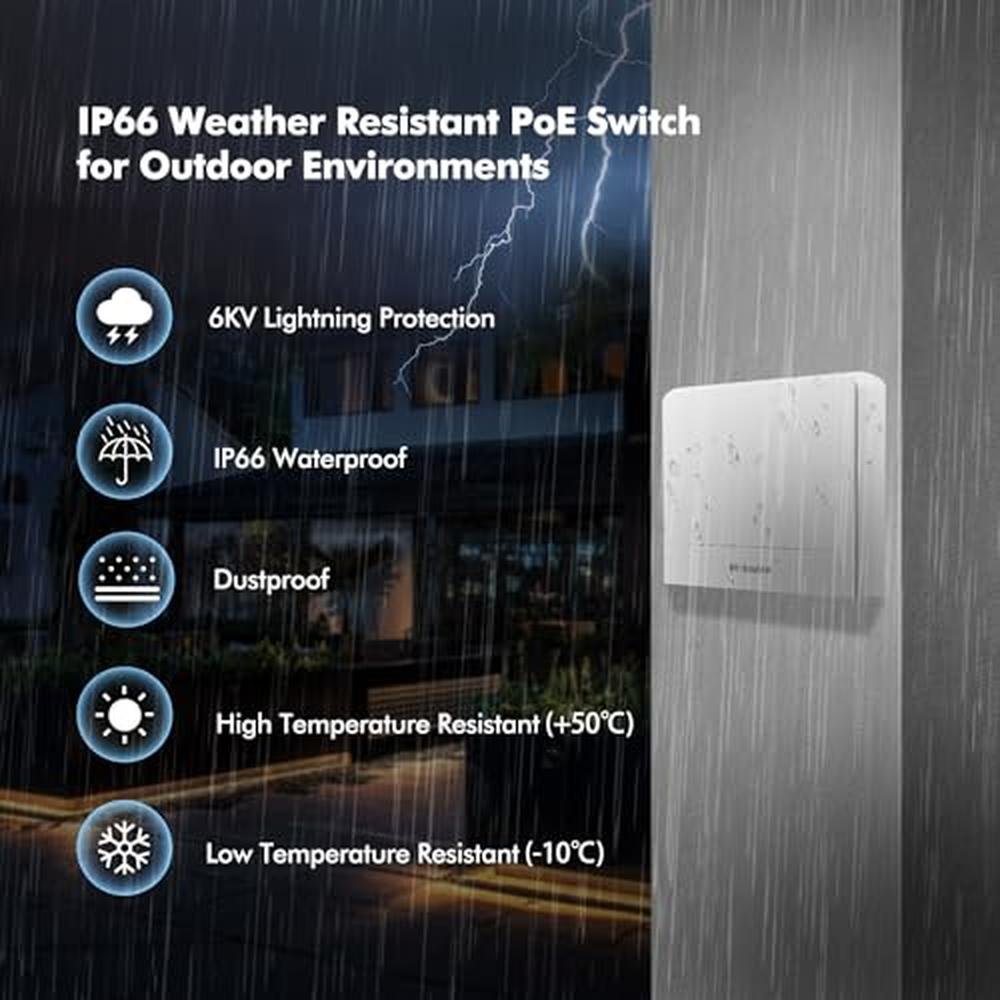 PoE MokerLink: MokerLink 8 Port Outdoor Gigabit PoE Switch – In Use