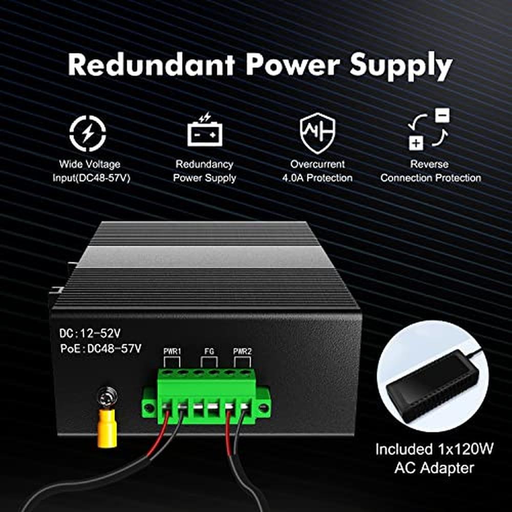 PoE Switch: MokerLink 8 Port Gigabit Industrial DIN-Rail – Packaging