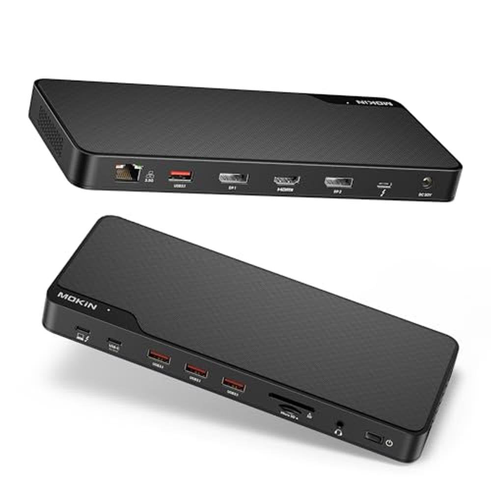 Docking Station: MOKiN Thunderbolt 4 Dock 16 Ports Laptop – Front View
