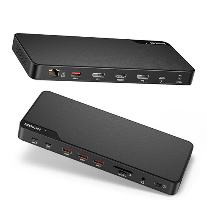 Docking Station: MOKiN Thunderbolt 4 Dock 16 Ports Laptop – Front View
