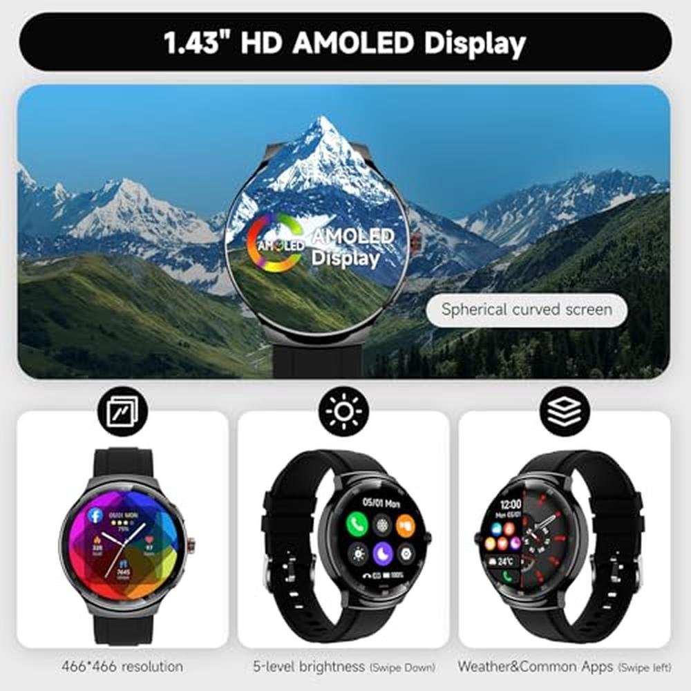 Molourk Smart Watch: MOLOURK 1.43 AMOLED – Close-up Detail