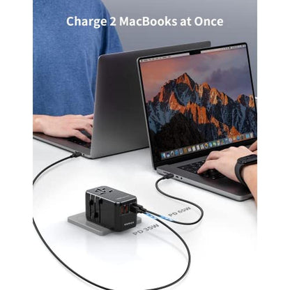 Travel Adapter: MOMAX 100W Universal 5-in-1 GaN – In Use