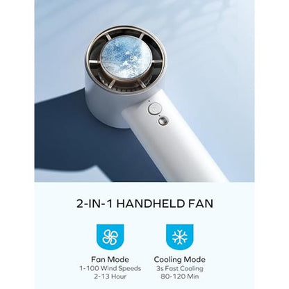 Fan Momax: Momax Portable Handheld Fan Speed 1-100 – Side View