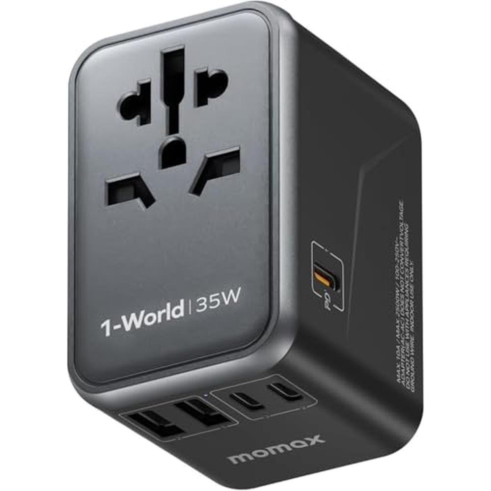 Adapter Travel: MOMAX Universal Travel Adapter 35W Fast – Front View