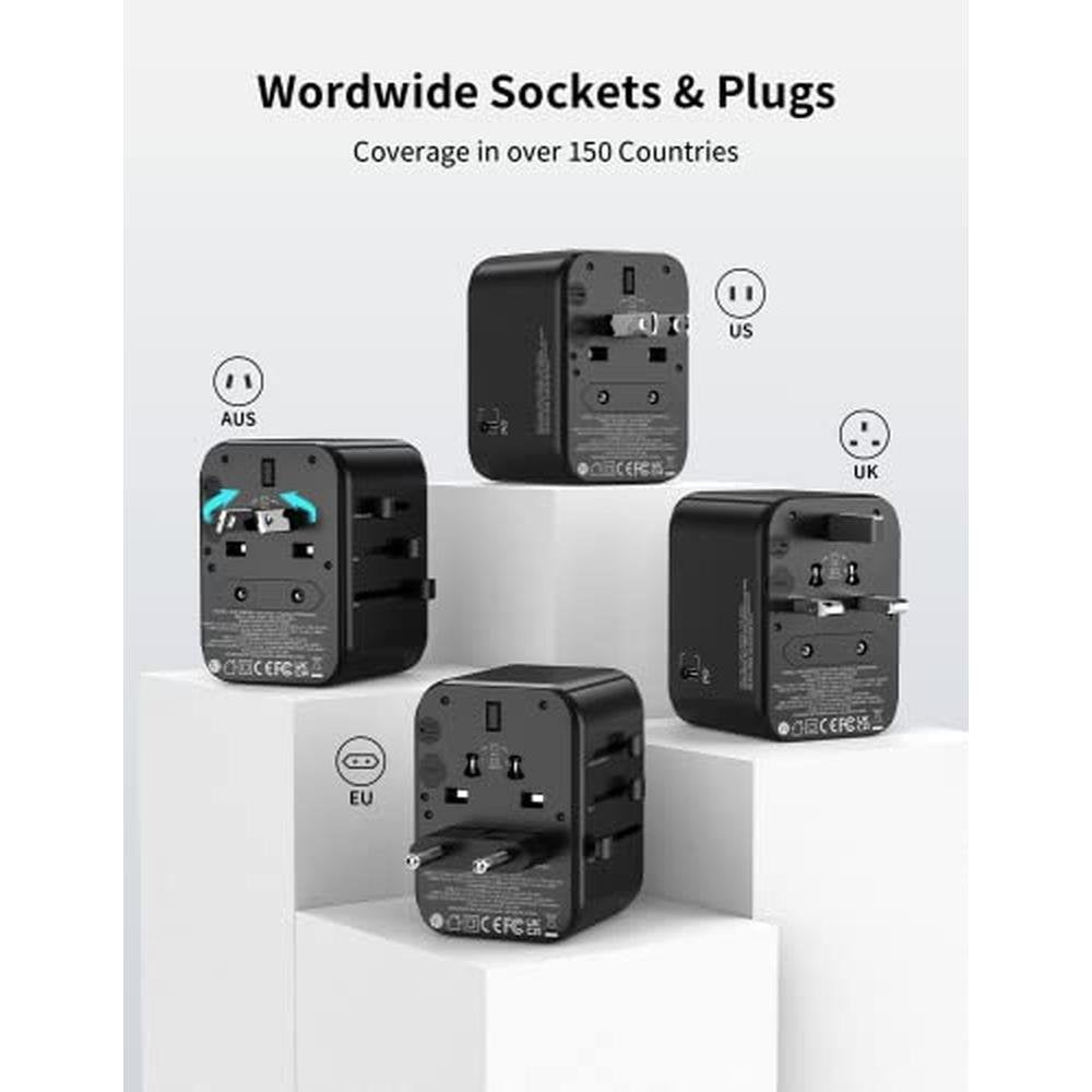 Adapter Travel: MOMAX Universal Travel Adapter 35W Fast – Side View