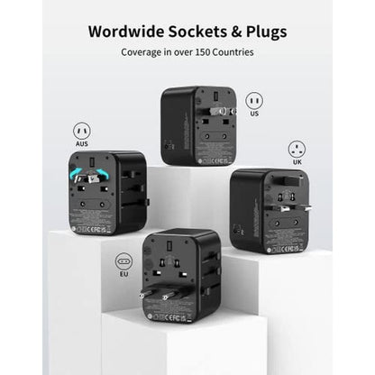 Adapter Travel: MOMAX Universal Travel Adapter 35W Fast – Side View