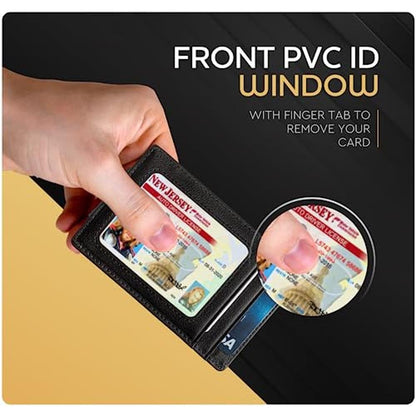 Money Clip Leather Wallet For Men Slim Front Pocket RFID – In Use