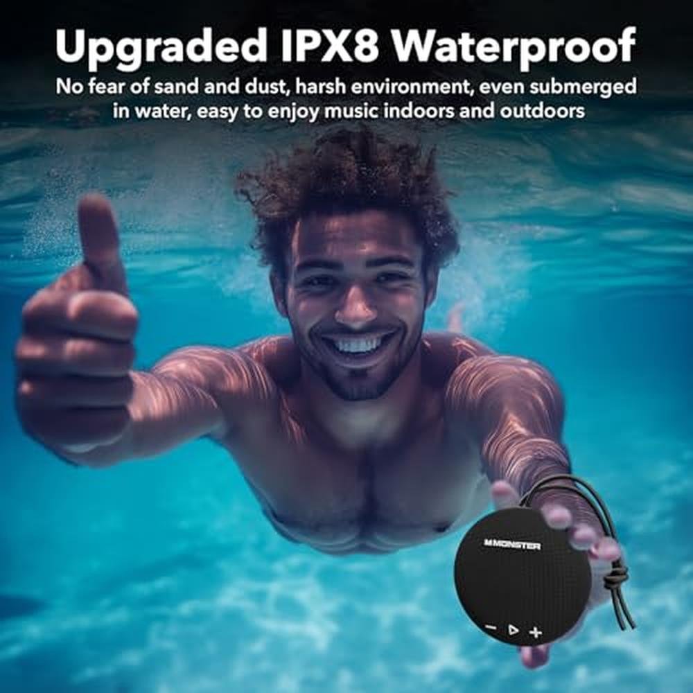 Bluetooth Speaker: Monster IPX8 Waterproof Shower Speaker – Side View