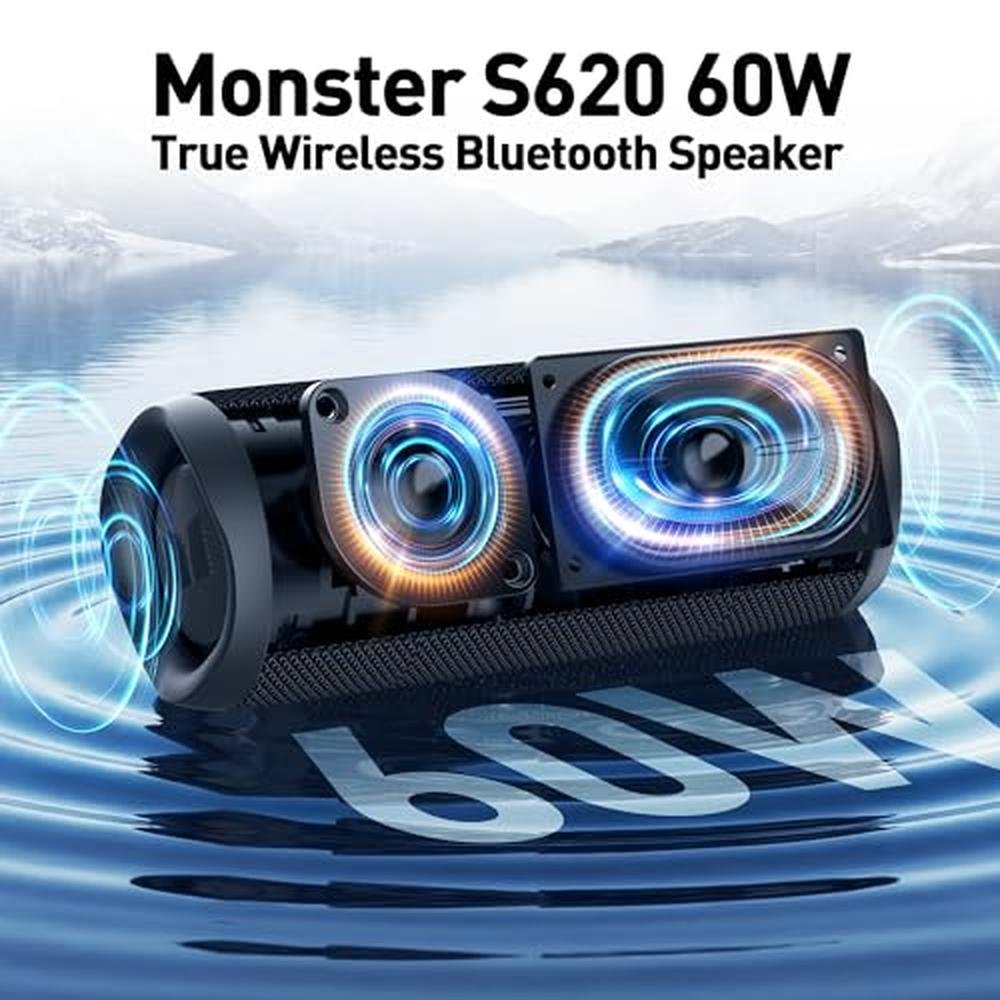 Bluetooth Speaker: Monster Wireless Portable Outdoor 60W – Side View