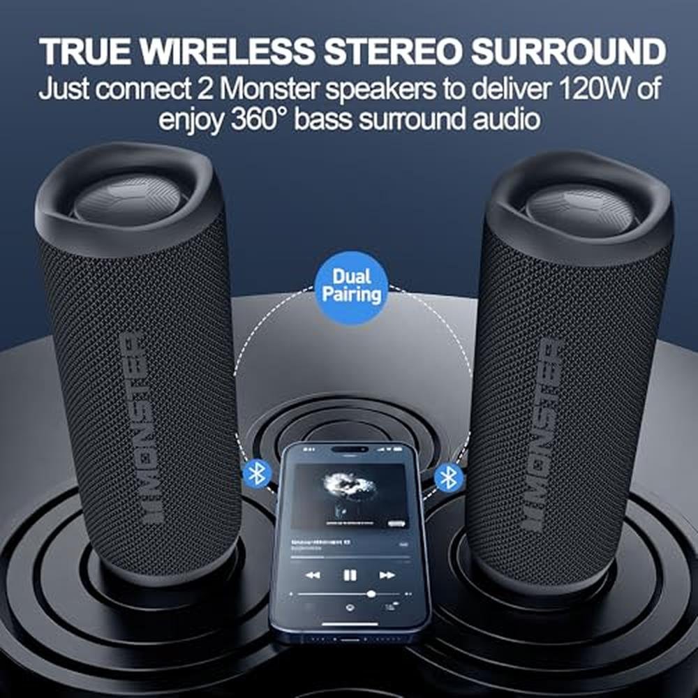 Bluetooth Speaker: Monster Wireless Portable Outdoor 60W – Close-up Detail