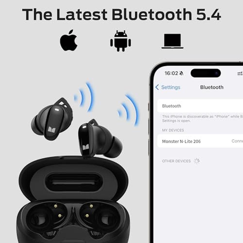 Bluetooth Earbuds: Monster N-Lite 206 Wireless Earbuds with – Packaging