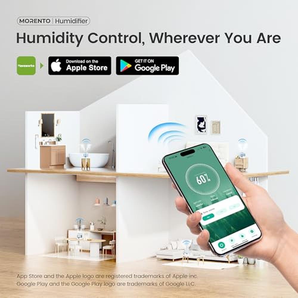 Meronte Humidifiers: Smart Humidifier for Bedroom Large – Side View