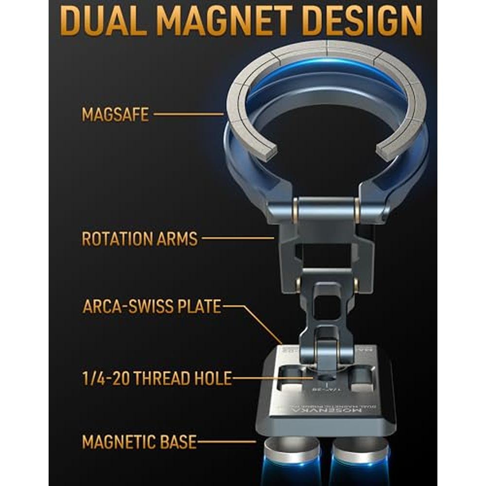 Best Phone Magnetic Holder: MOSENVKA Dual Magnetic Phone – Side View
