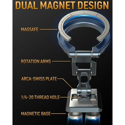 Best Phone Magnetic Holder: MOSENVKA Dual Magnetic Phone – Side View