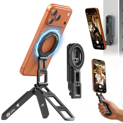 Tripod Magnetic: MOSENVKA Dual Magnetic Phone Tripod – Front View