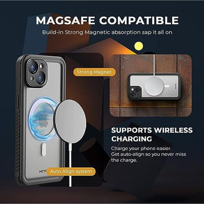 Case iPhone 15: MOTIVE Waterproof Case with Built-in Screen – In Use