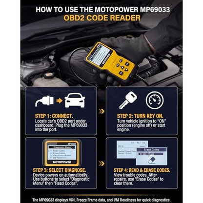 Scanner Motopower: Motopower MP69033 OBD2 Scanner Code – Side View