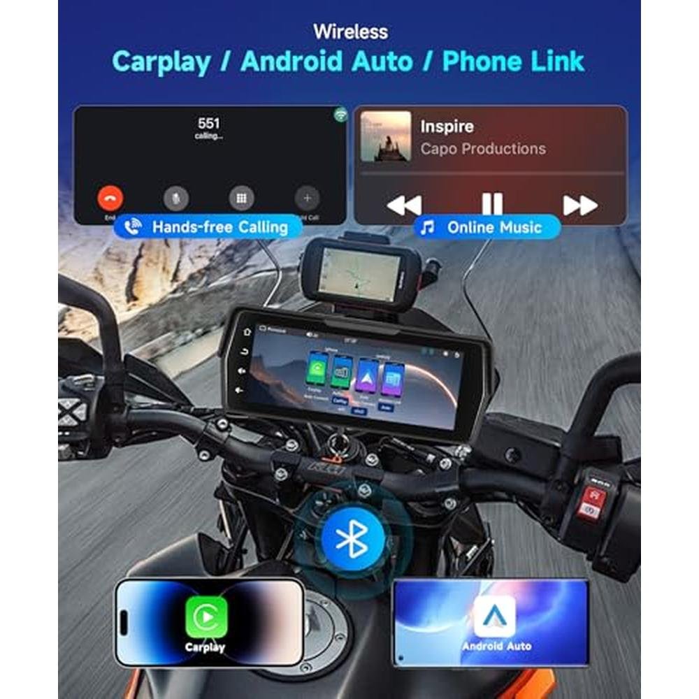 Motorcycle Front+Rear Dash Cam – Side View