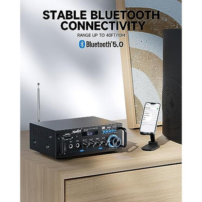 Moukey 2.0 Channel Stereo Bluetooth 5.0 Karaoke Amplifier – Close-up Detail