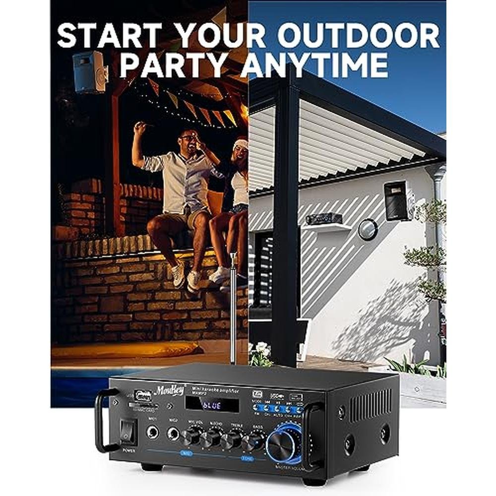 Moukey 2.0 Channel Stereo Bluetooth 5.0 Karaoke Amplifier – Packaging