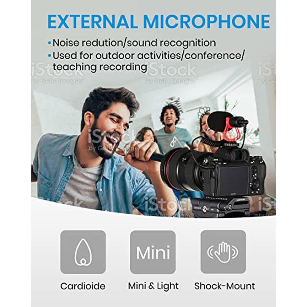 Camera Mic: Moukey MCM-1 Professional Video Mic with Shock – Side View