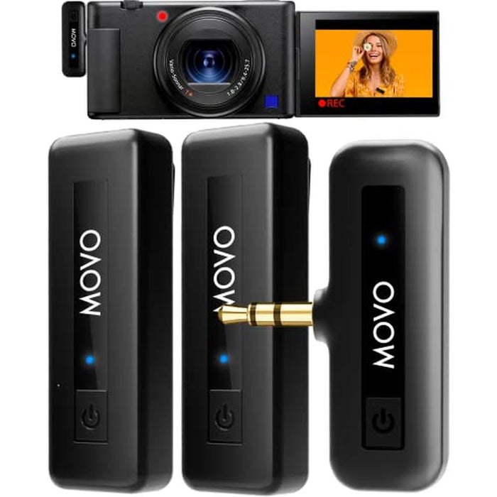 Movo Mini Duo Wireless Microphones – Front View