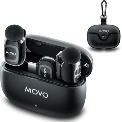 Movo NanoMic Dual USB-C Wireless Microphone for iPhone – Front View