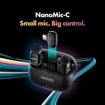 Movo NanoMic Dual USB-C Wireless Microphone for iPhone – Side View