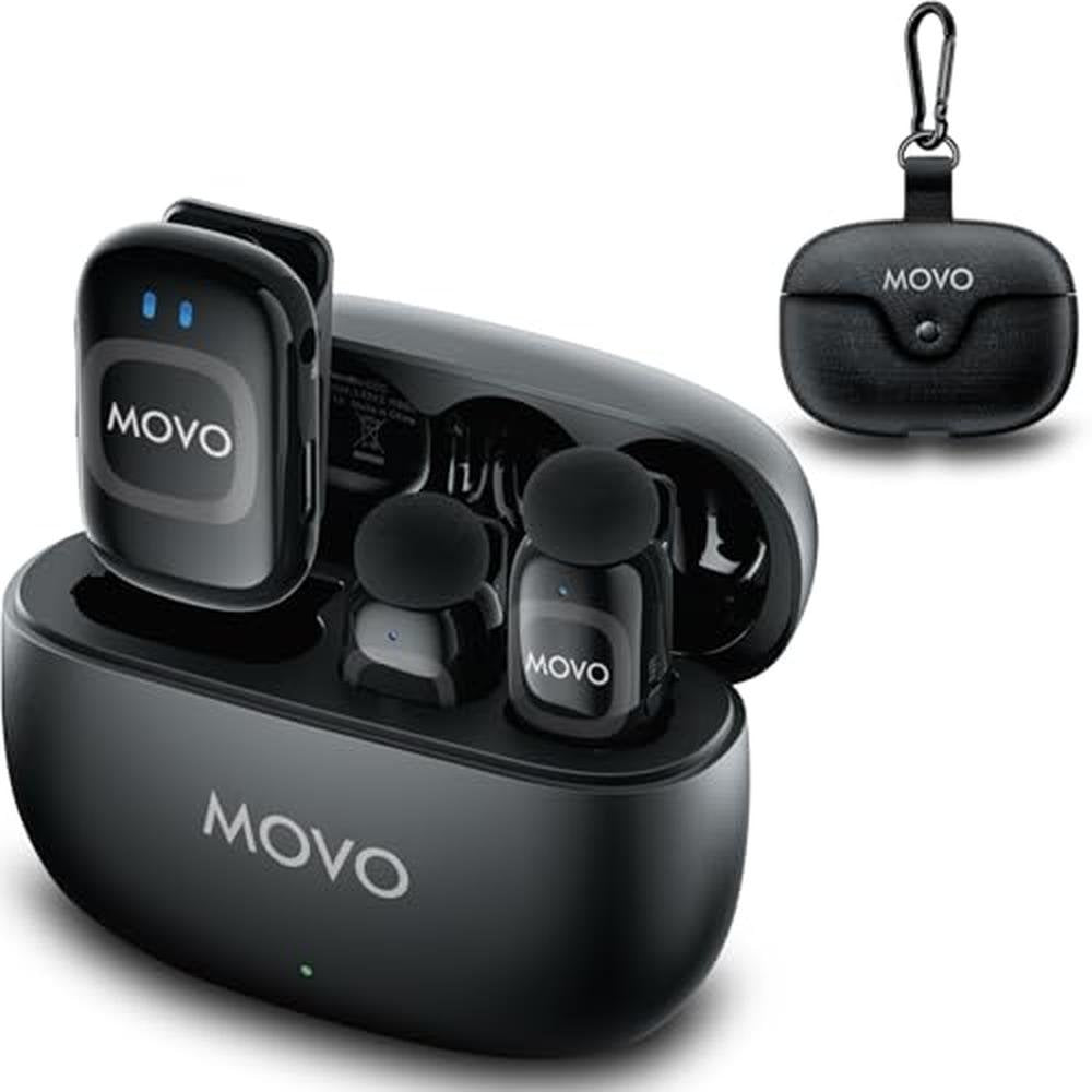 Movo NanoMic: Wireless Lavalier Microphone for Camera – Front View