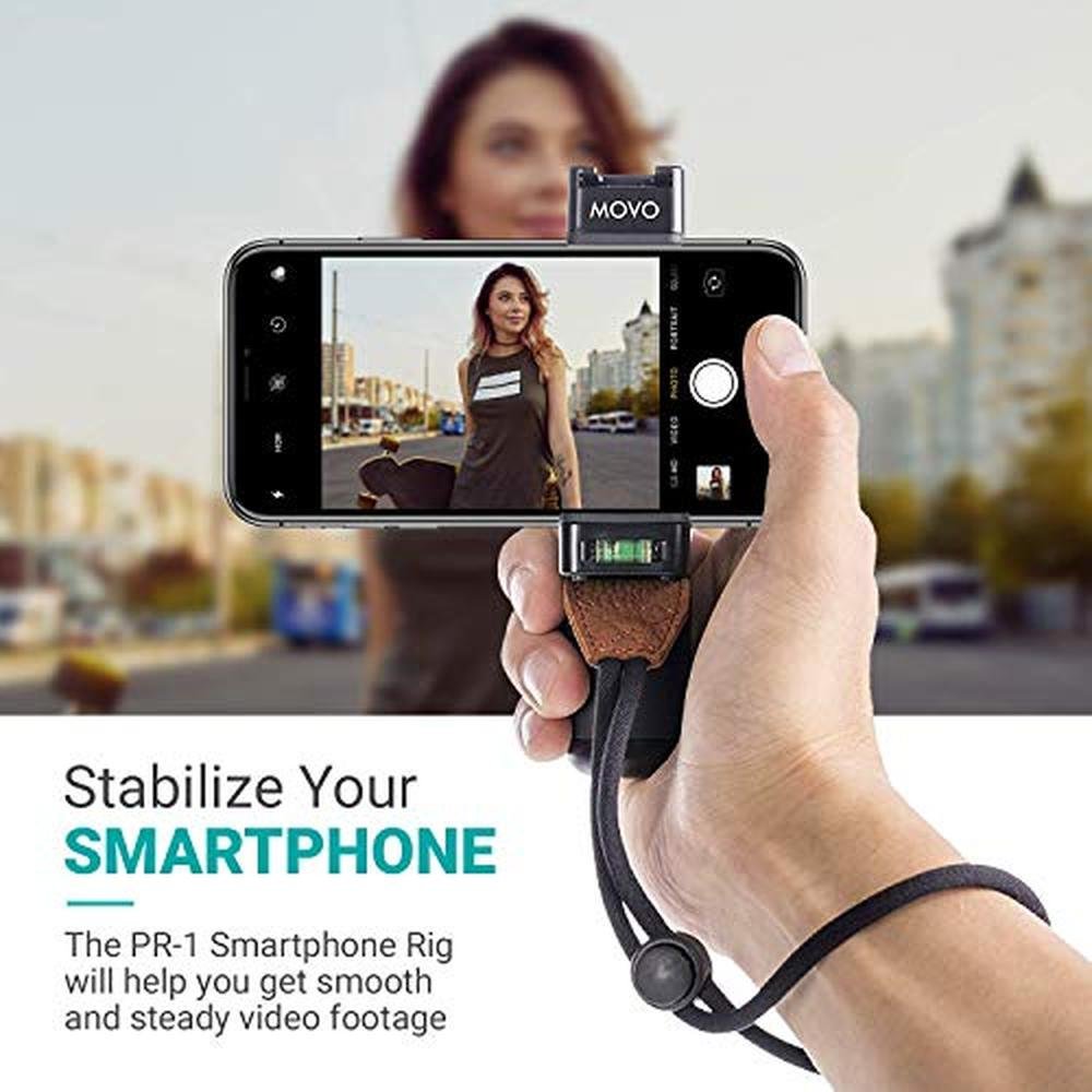 Mount Movo: Premium Smartphone Grip Handle Rig with Wrist – Side View