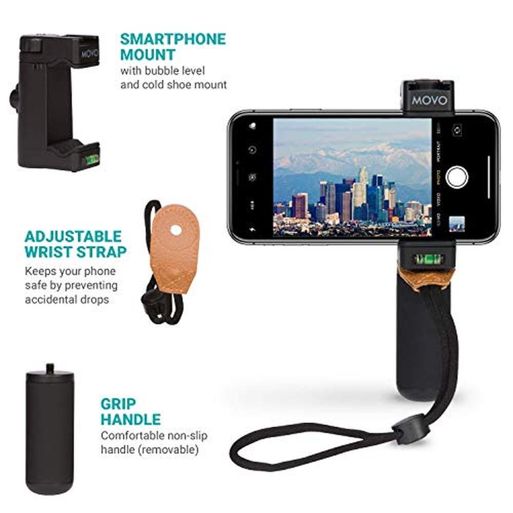 Mount Movo: Premium Smartphone Grip Handle Rig with Wrist – Close-up Detail