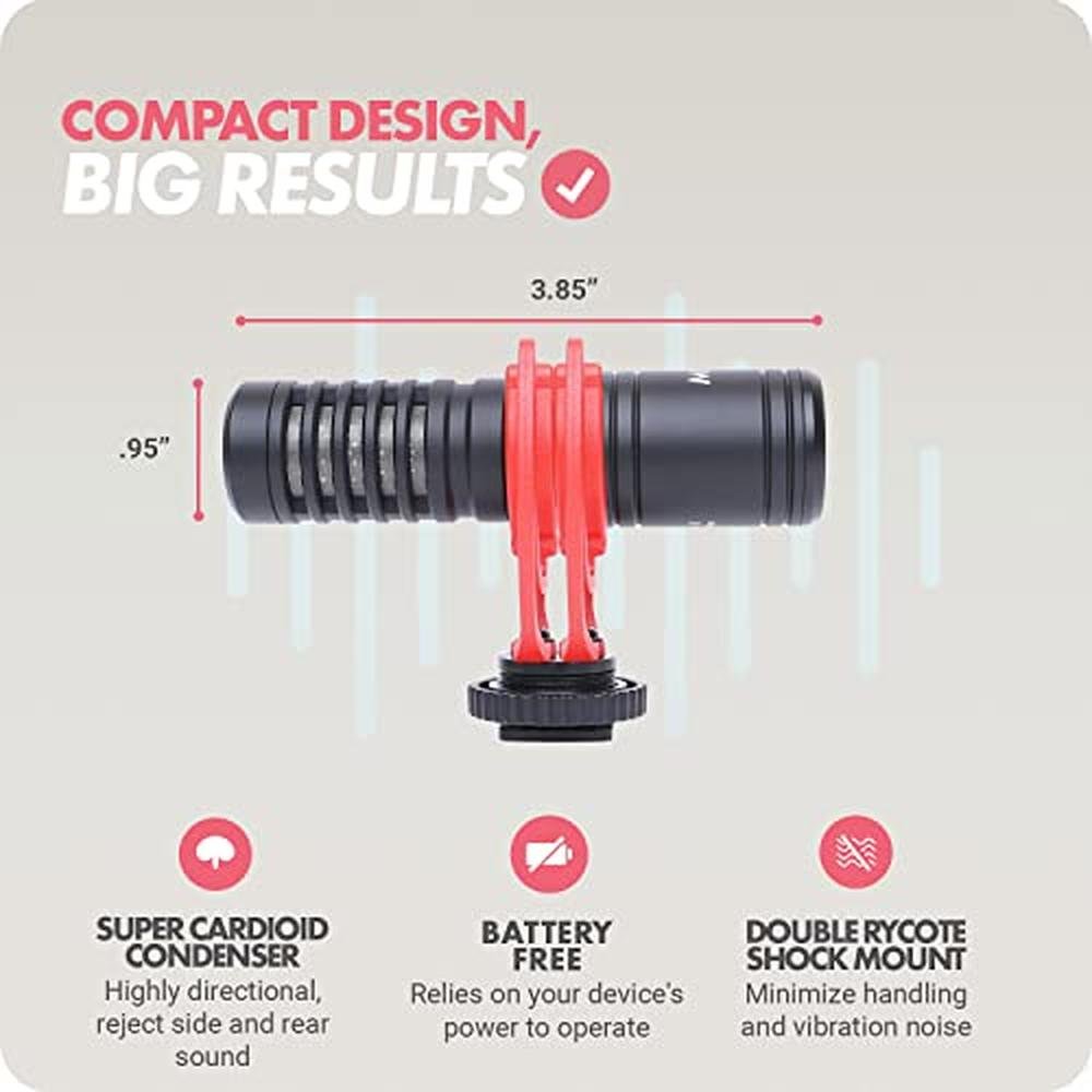 Microphone DSLR: Movo VXR10 Pro External Video Microphone – Close-up Detail