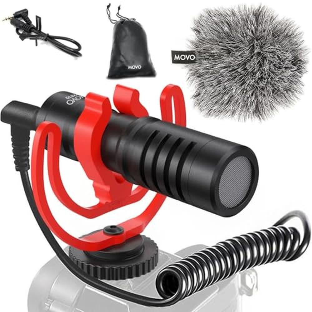 Camera Movo: Movo VXR10 Universal Shotgun Mic – Front View