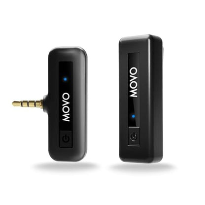 Camera Microphone: Movo Wireless Mini 2.4Ghz Transmitter – Front View